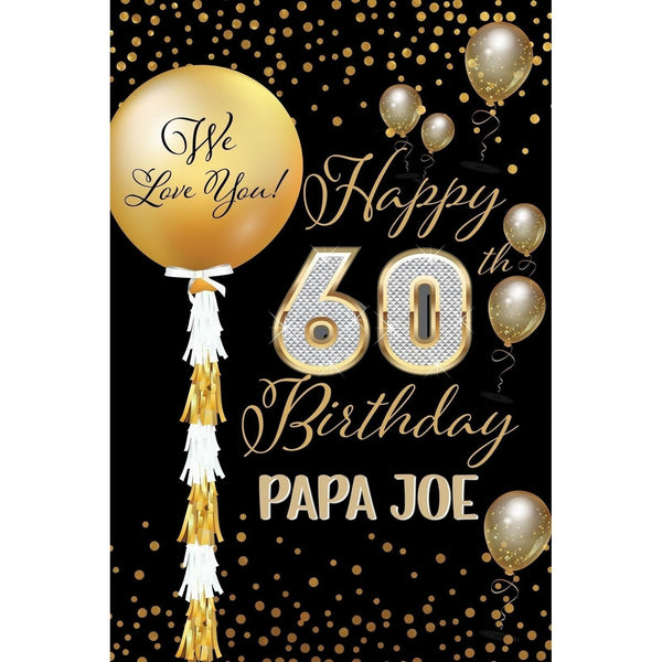 Customizable Yard Sign / Lawn Sign Birthday Sparkling Celebration 60
