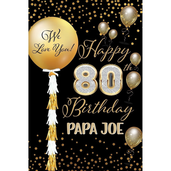 Customizable Yard Sign / Lawn Sign Birthday Sparkling Celebration 80