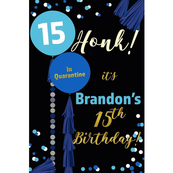 Customizable Yard Sign / Lawn Sign Birthday Tassel Blue