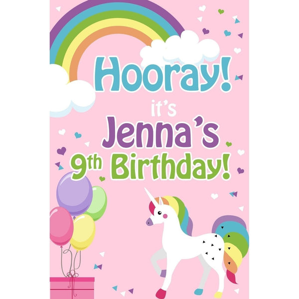 Customizable Yard Sign / Lawn Sign Birthday Unicorn Rainbow