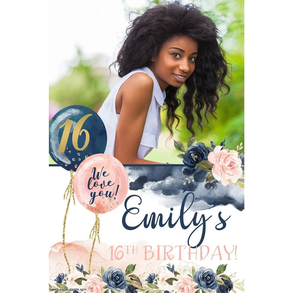 Customizable Yard Sign / Lawn Sign Birthday Watercolor W/PiCounture