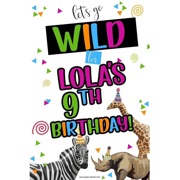 Customizable Yard Sign / Lawn Sign Birthday Wild