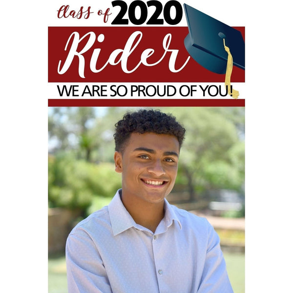 Customizable Yard Sign / Lawn Sign Grad Cap W/PiCounture