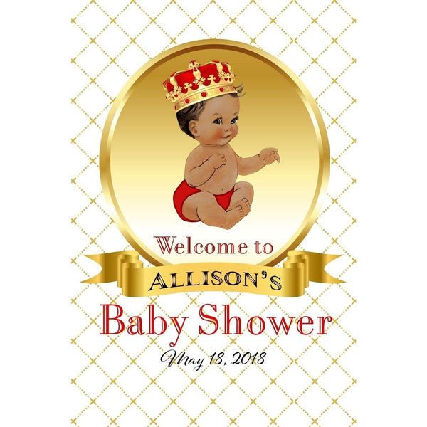 Customizable Yard Sign / Lawn Sign Welcome Baby Shower Gold Royalty