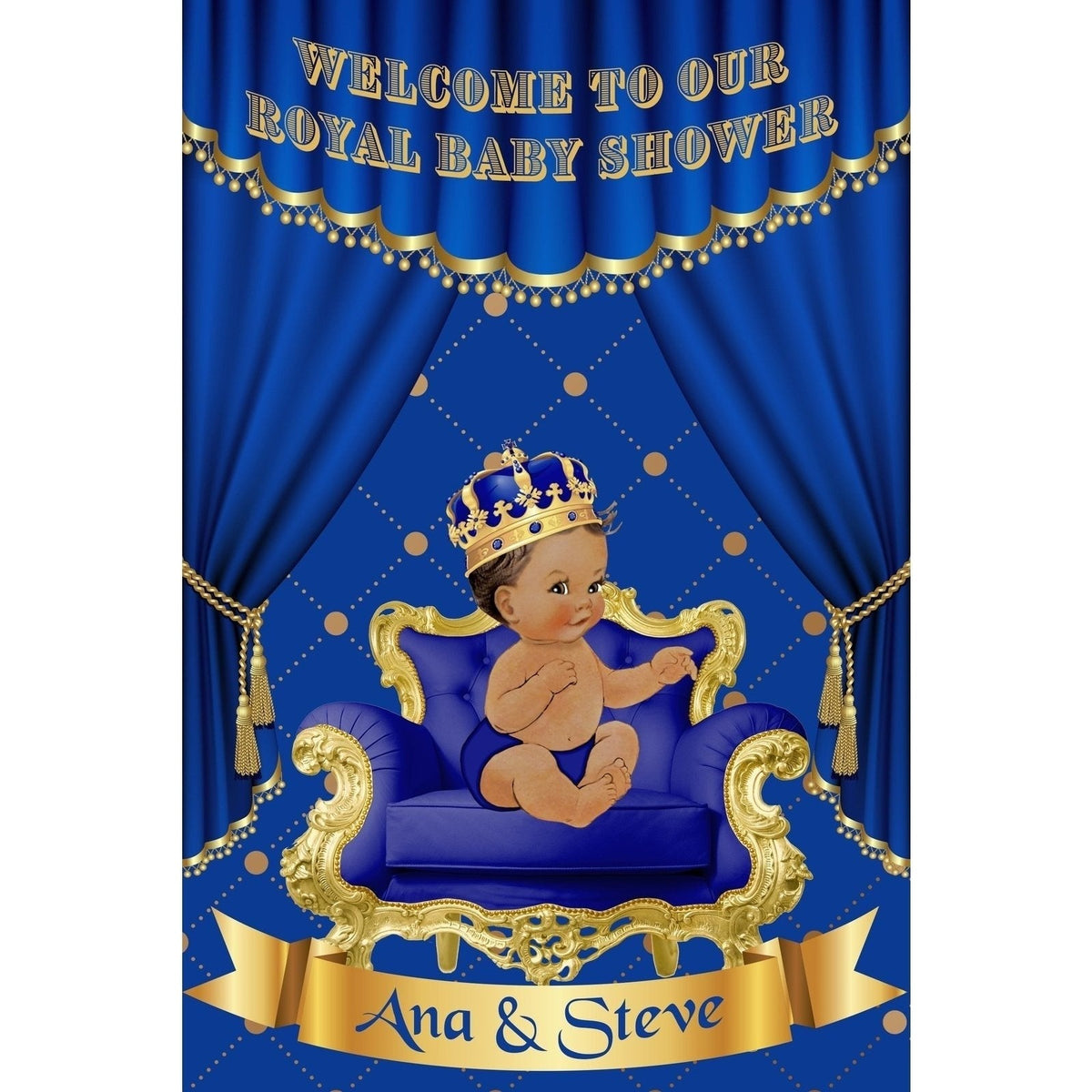 Customizable Yard Sign / Lawn Sign Welcome Baby Shower Royal Blue