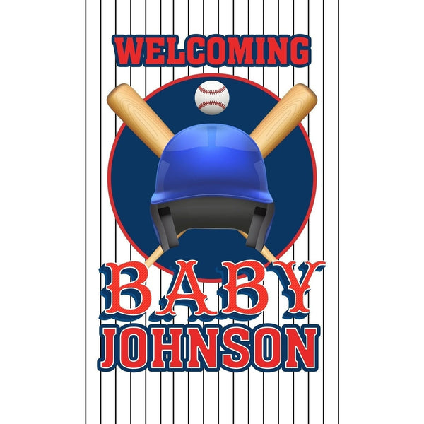 Customizable Yard Sign / Lawn Sign Welcome Baby Shower Baseball Bats