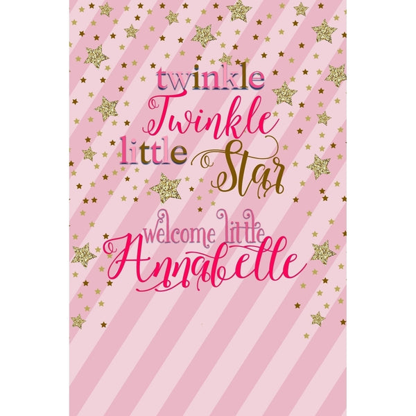 Customizable Yard Sign / Lawn Sign Welcome Baby Shower Twinkle Pink Stripe
