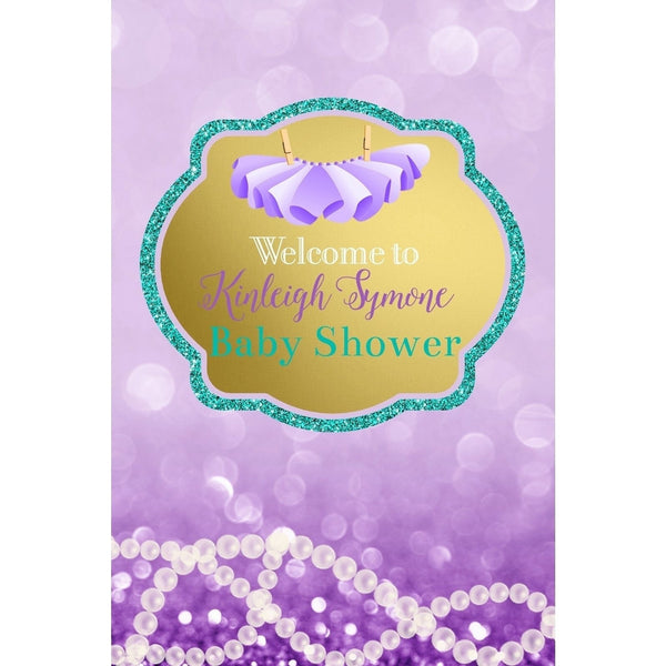 Customizable Yard Sign / Lawn Sign Welcome Baby Shower Lavender W/Pearls