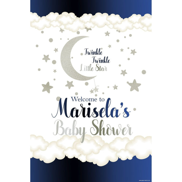 Customizable Yard Sign / Lawn Sign Welcome Baby Shower Twinkle Dark Blue