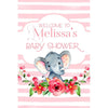 Customizable Yard Sign / Lawn Sign Welcome Bay Shower Elephant Stripe Pink