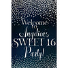Customizable Yard Sign / Lawn Sign Welcome Birthday Sweet 16 Silver Confetti