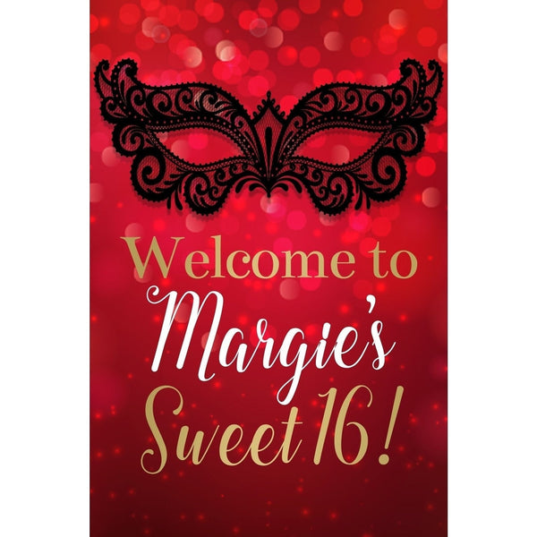 Customizable Yard Sign / Lawn Sign Welcome Birthday Sweet 16 Masquerade