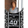 Customizable Yard Sign / Lawn Sign Welcome Birthday Grey Leopard W/Photo