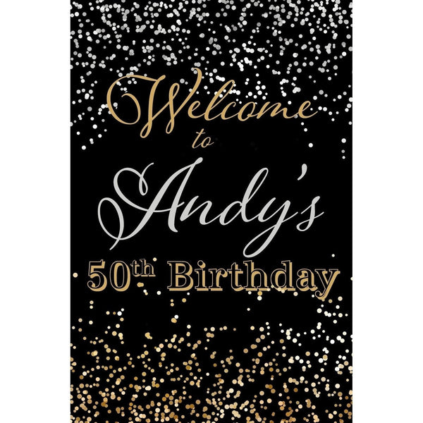 Customizable Yard Sign / Lawn Sign Welcome Birthday Sparkle