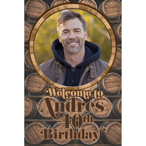 Customizable Yard Sign / Lawn Sign Welcome Birthday Keg W/Photo