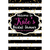 Customizable Yard Sign / Lawn Sign Welcome Bridal Shower Black/White Stripe