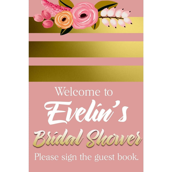 Customizable Yard Sign / Lawn Sign Welcome Bridal Shower Gold/Blush