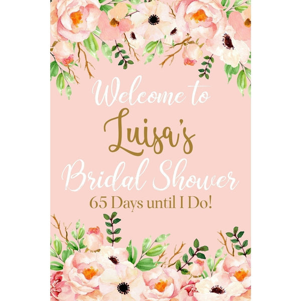 Customizable Yard Sign / Lawn Sign Welcome Bridal Shower Blush Floral