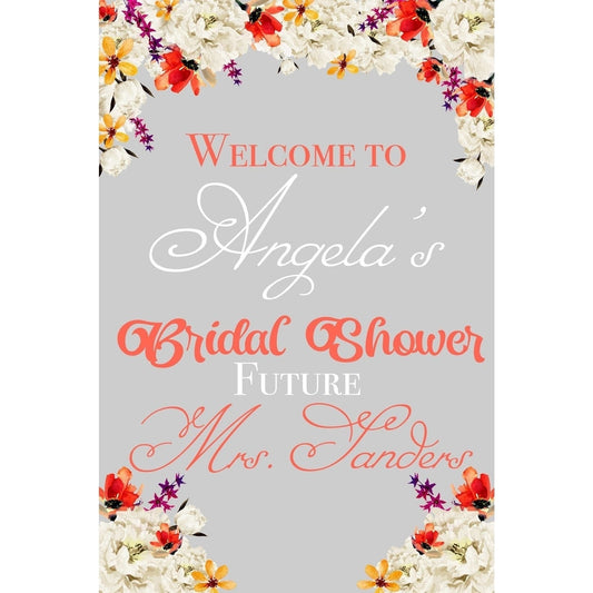Customizable Yard Sign / Lawn Sign Welcome Bridal Shower Flowers