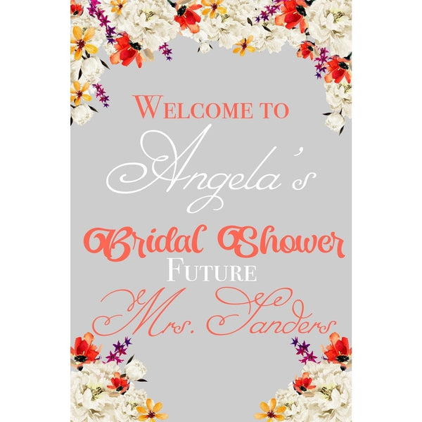 Customizable Yard Sign / Lawn Sign Welcome Bridal Shower Flowers