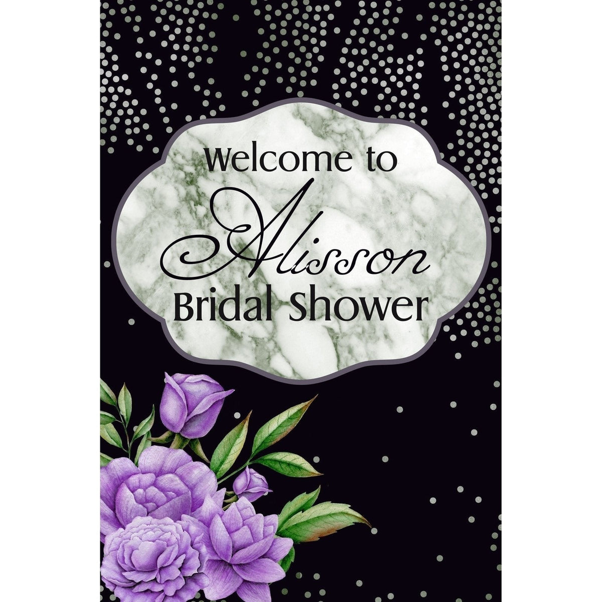 Customizable Yard Sign / Lawn Sign Welcome Bridal Shower Confetti & Flowers