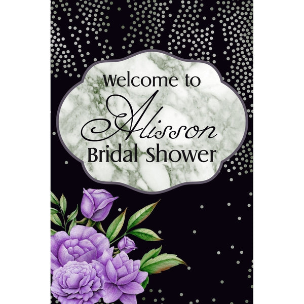 Customizable Yard Sign / Lawn Sign Welcome Bridal Shower Confetti & Flowers