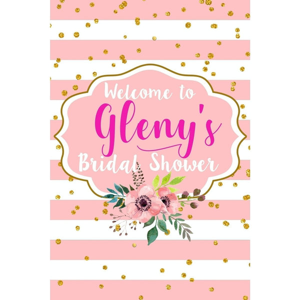 Customizable Yard Sign / Lawn Sign Welcome Bridal Shower Blush Stripe