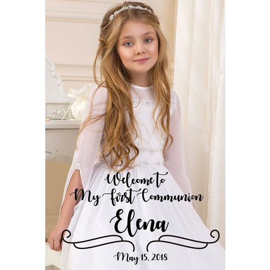 Customizable Yard Sign / Lawn Sign Welcome First Communion Photo Backdrop