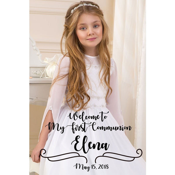 Customizable Yard Sign / Lawn Sign Welcome First Communion Photo Backdrop