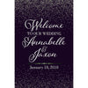 Customizable Yard Sign / Lawn Sign Welcome Wedding White Confetti On Purple