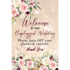 Customizable Yard Sign / Lawn Sign Welcome Wedding Unplugged Floral Kraft