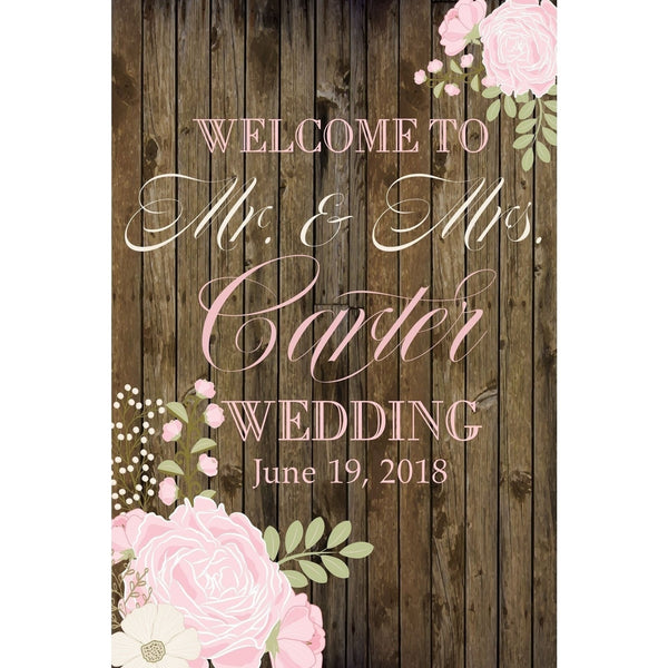 Customizable Yard Sign / Lawn Sign Welcome Wedding Wooden Floral