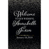 Customizable Yard Sign / Lawn Sign Welcome Wedding White Confetti On Blue