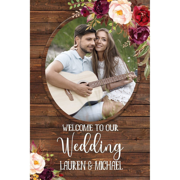 Customizable Yard Sign / Lawn Sign Welcome Wedding Wood W/Photo
