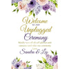 Customizable Yard Sign / Lawn Sign Welcome Wedding Unplugged Floral