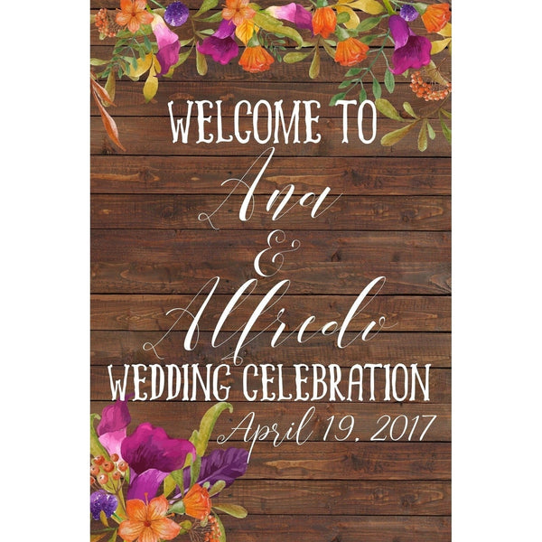 Customizable Yard Sign / Lawn Sign Welcome Wedding Wood And Floral