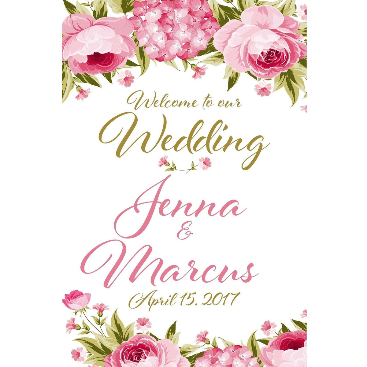 Customizable Yard Sign / Lawn Sign Welcome Wedding Floral Blush