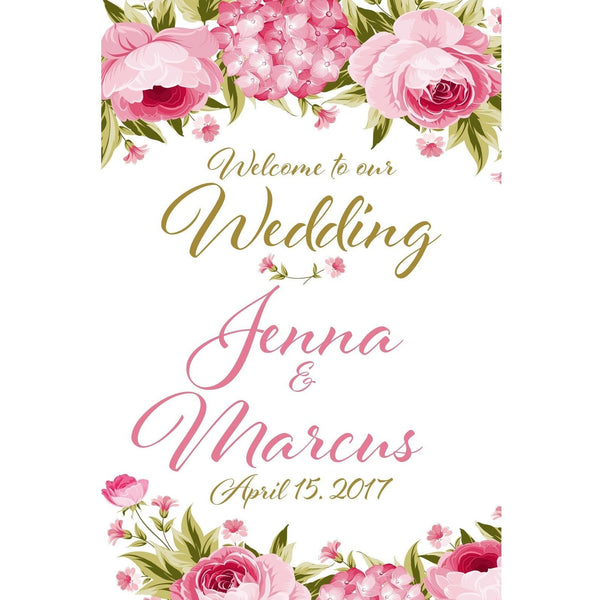 Customizable Yard Sign / Lawn Sign Welcome Wedding Floral Blush