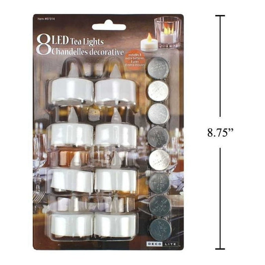 Deco Lite 8Pc Led Tealight, Flicker