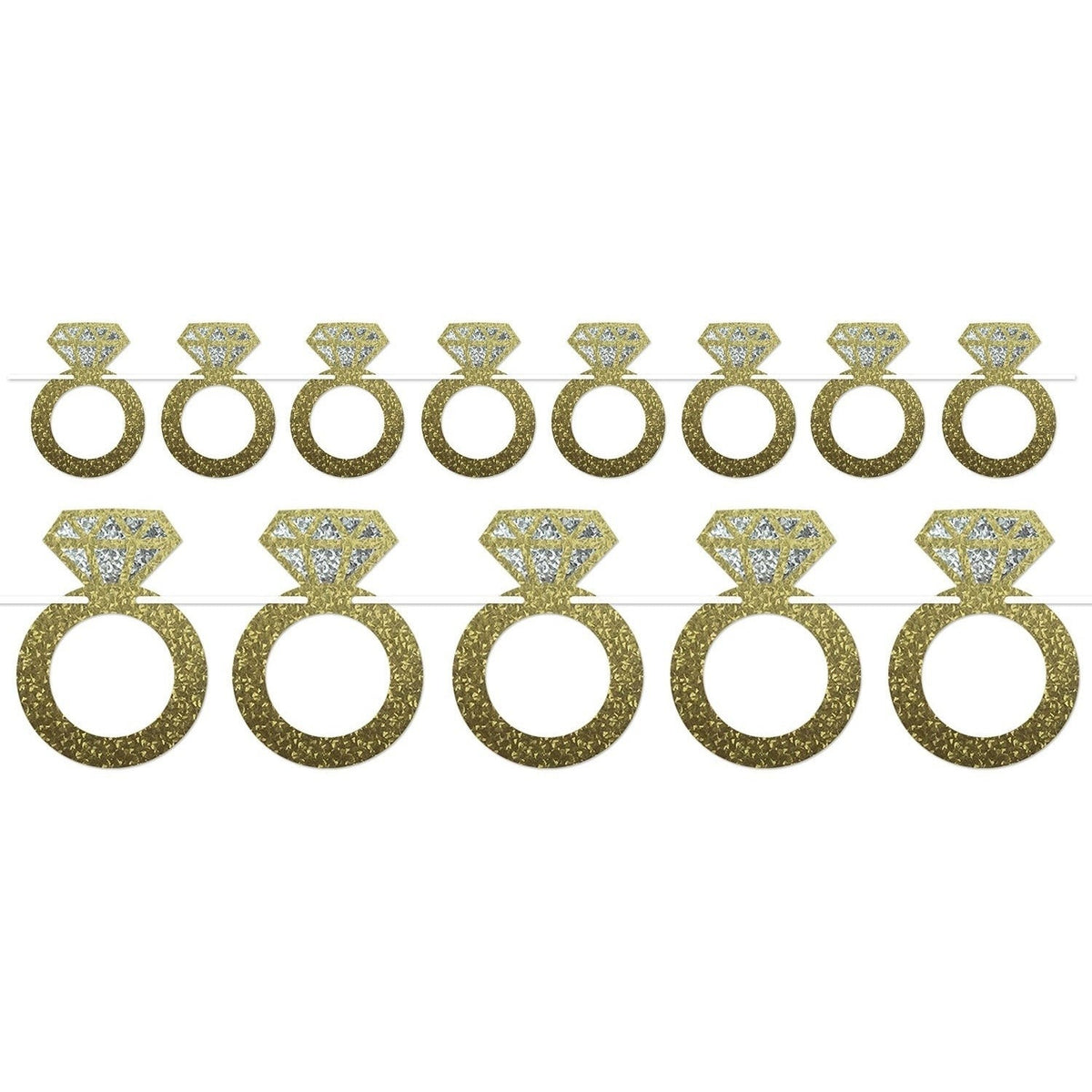 Diamond Rings Banner Glitter Print;