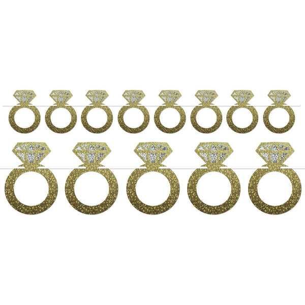 Diamond Rings Banner Glitter Print;