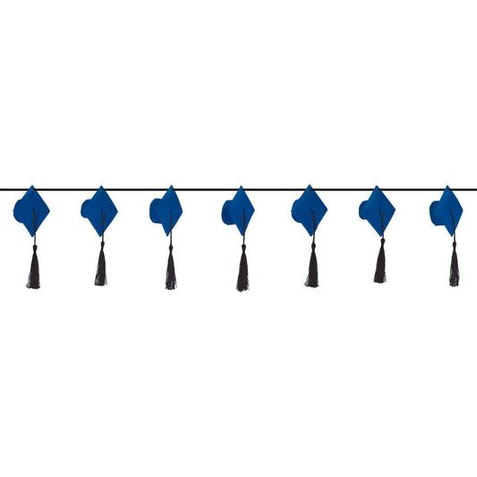 Dimensional Grad Cap Garland - Blue