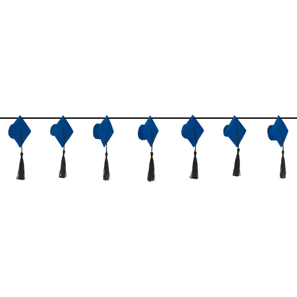 Dimensional Grad Cap Garland - Blue