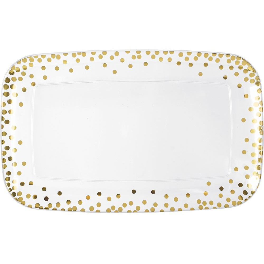 Dots Plastic ReCountangular Tray - Hot-Stamped