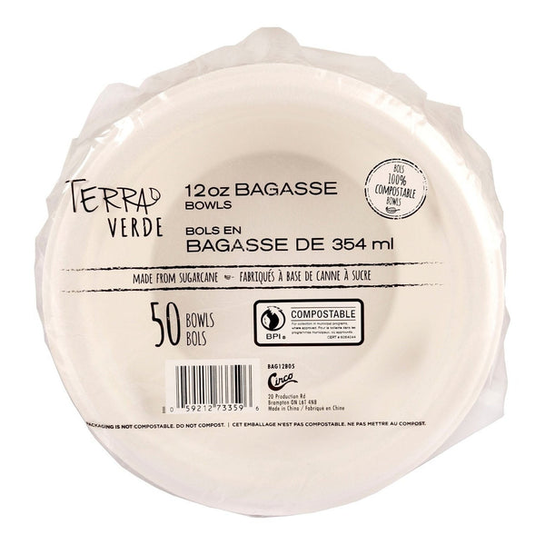 Eco Friendly Bowl, 12 Oz Eco Bagasse, 50 Count