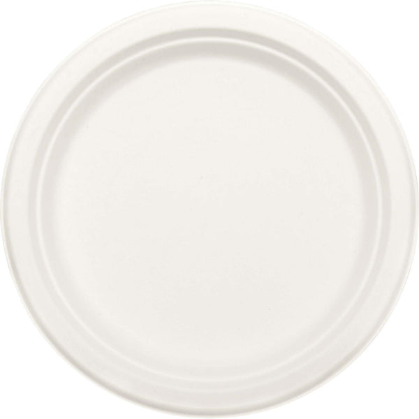 Eco Friendly Natural Sugar Cane White Round Plates, 10"