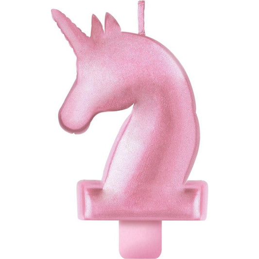 Enchanted Unicorn Metallic Birthday Candle