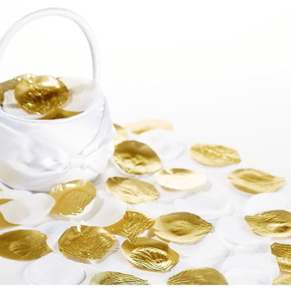 Fabric Confetti Petals - Gold/White