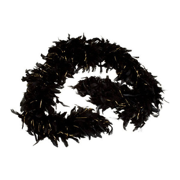 Feather Boa - Black/Metallic Tnsl