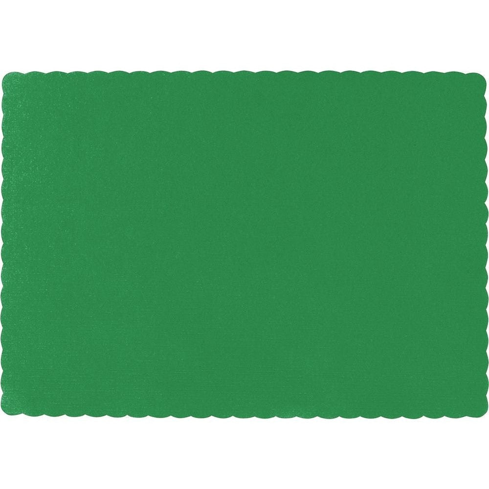 Festive Green Solid Color Paper Placemats